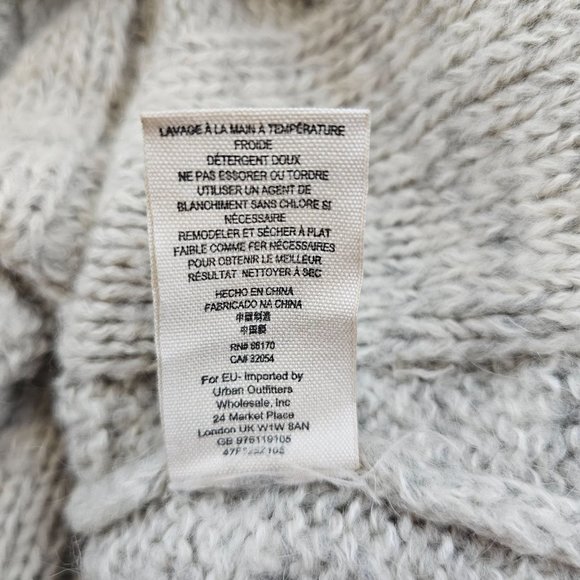 Free People Sweater Dress Womens Small Petite Gray Wool Blend Nordic Nights Knit - Picture 12 of 13